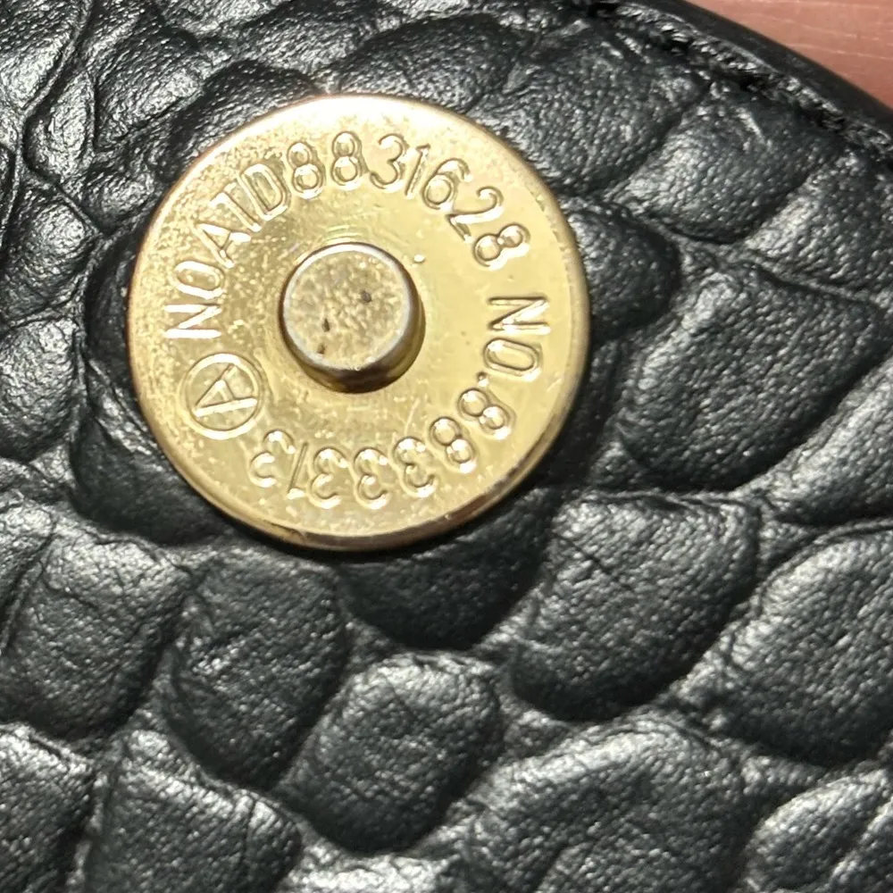 Cleobella Black Croc‎ Embossed Leather Top Handle Handbag Structured Chic - Image 8