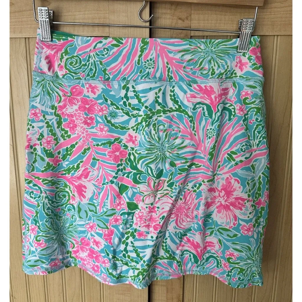 Lilly Pulitzer Luxletic Reid Short Leaf it Wild Golf Skirt Blue Size XS $108 - Image 2