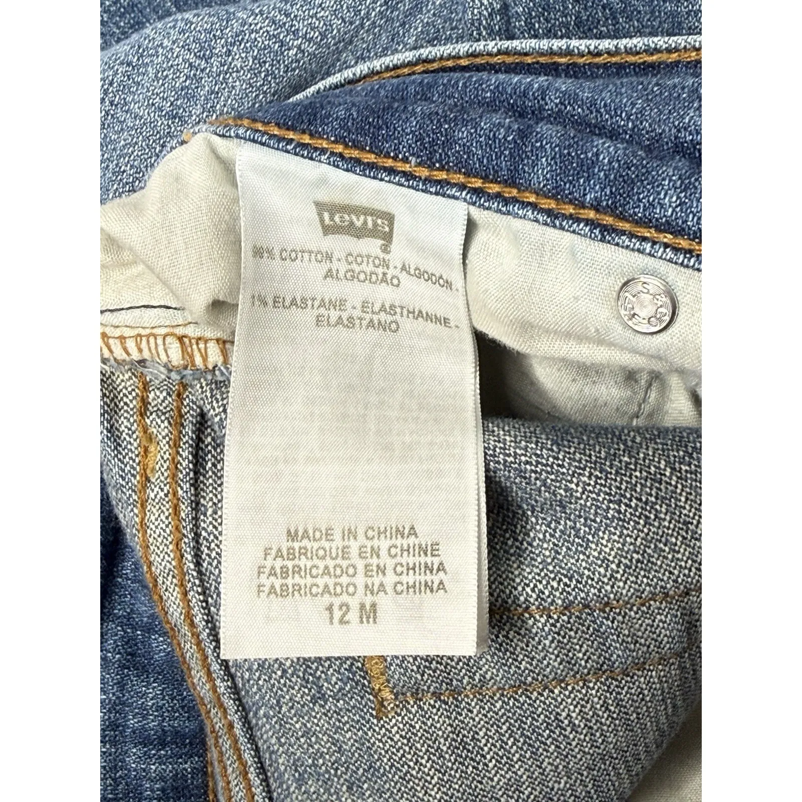 Levi's 505 Straight Leg Jeans Womens Sz 12M Light Wash Blue Denim Momcore Preppy - Image 9