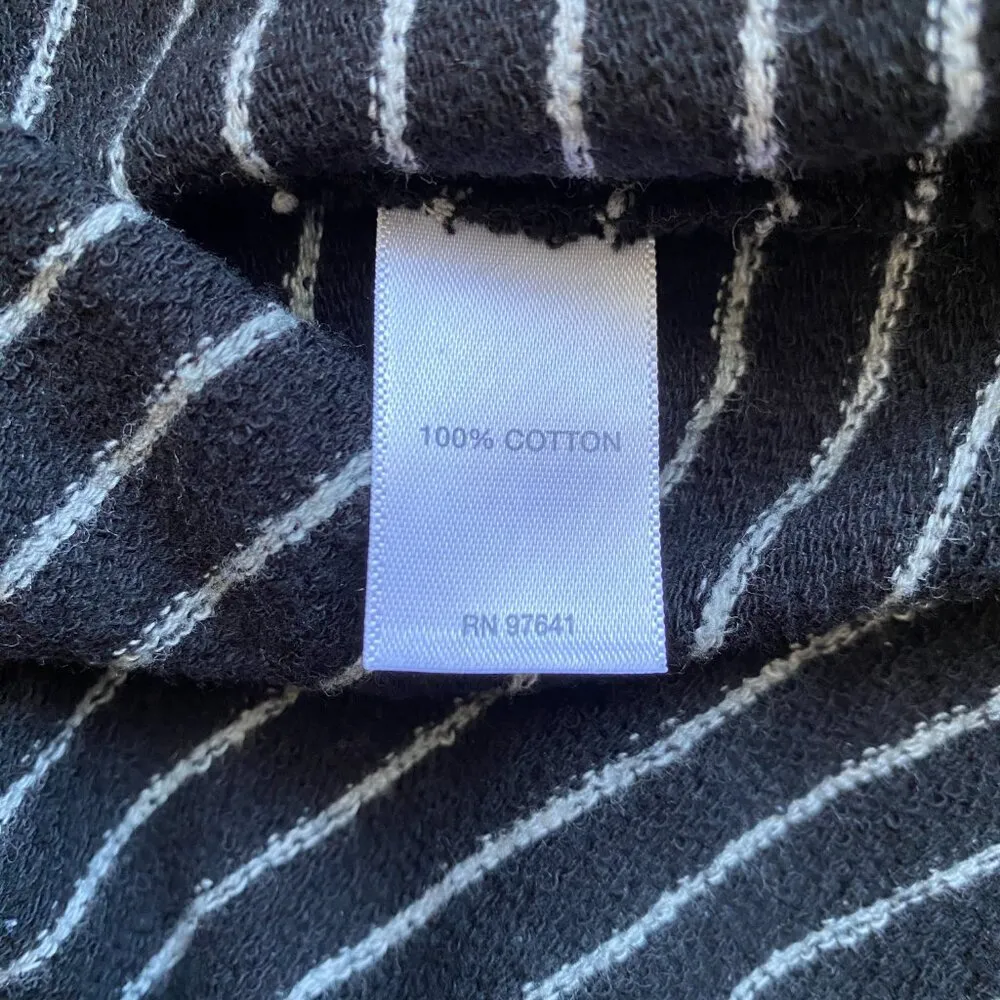 J. Jill Womens XS Long Sleeve Boat Neck Striped Pullover Sweater Tunic Top Black - Image 16