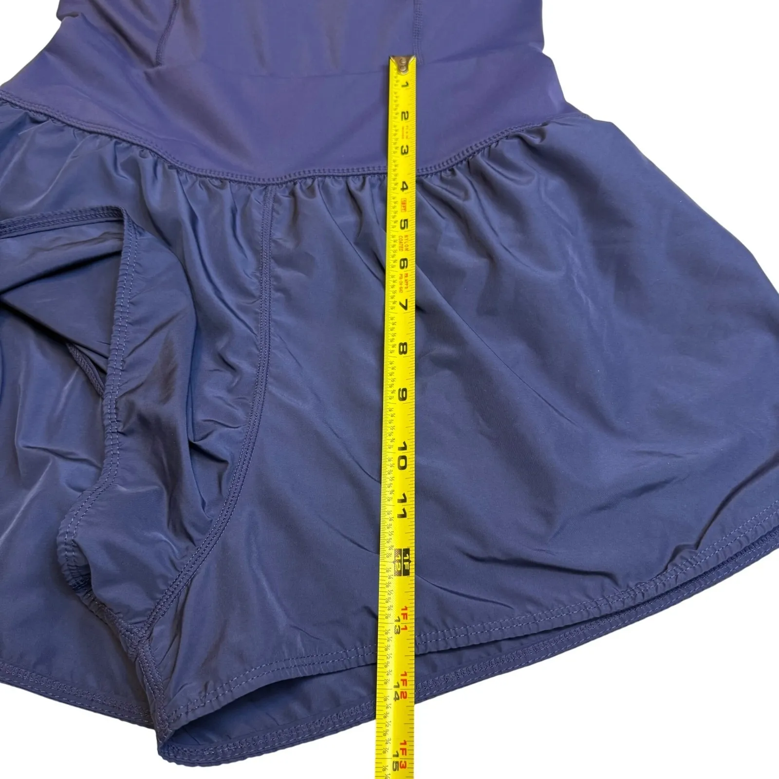 Shein Womens Athleisure Romper Skort Blue Criss Cross Back Athletic Zip Size M - Image 10