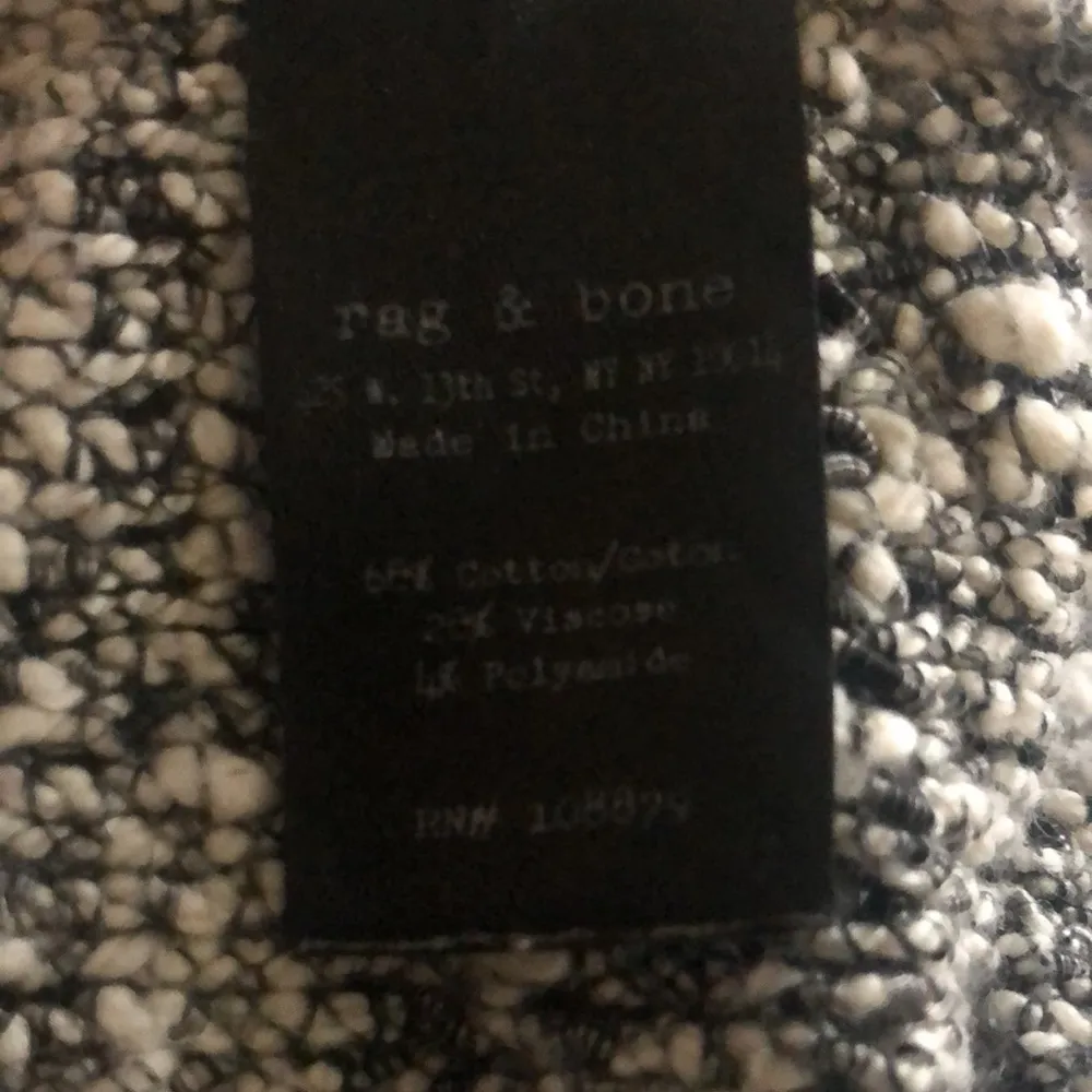 Rag & Bone Nubby Textured Scoop Neck Loose Boxy Knit Sweater L Black White - Image 5