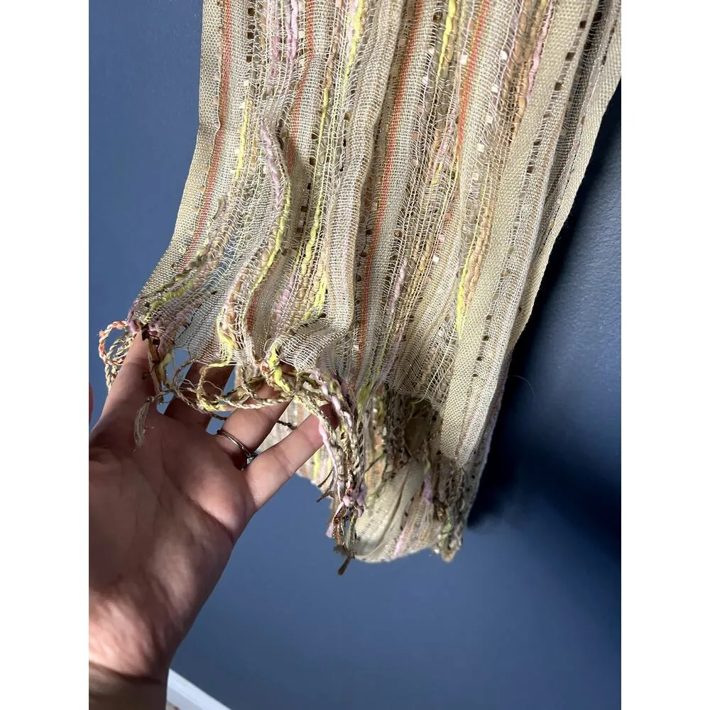 Vintage Y2K Multicolor Scarf Lizzie McGuire Inspired Glitter Fringe Scarf - Image 4