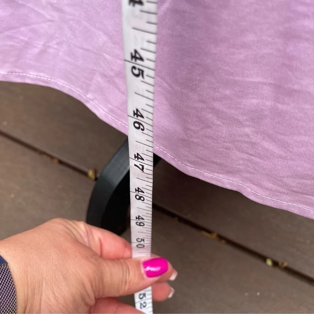 Drew ANTHROPOLOGIE Lisa coquette Dress Lilac Cotton poplin midi front tie Sz M - Image 11