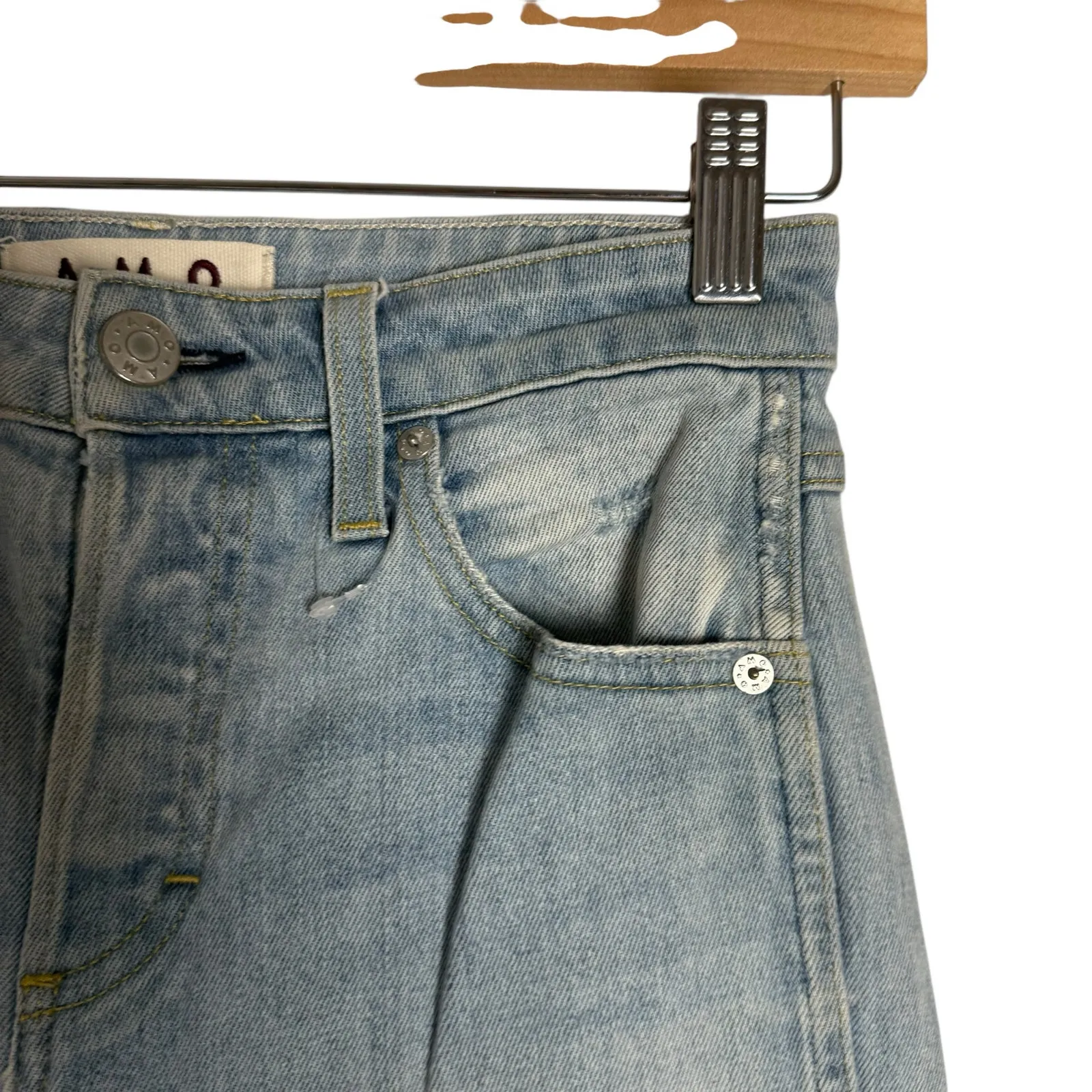 AMO Babe 70’S Blue Light Wash High Rise Crop Ankle Denim Jeans Size 26 - Image 7