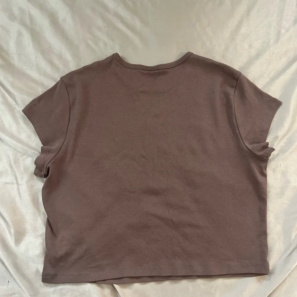 Soft Brown Graphic Crop Top - Image 2