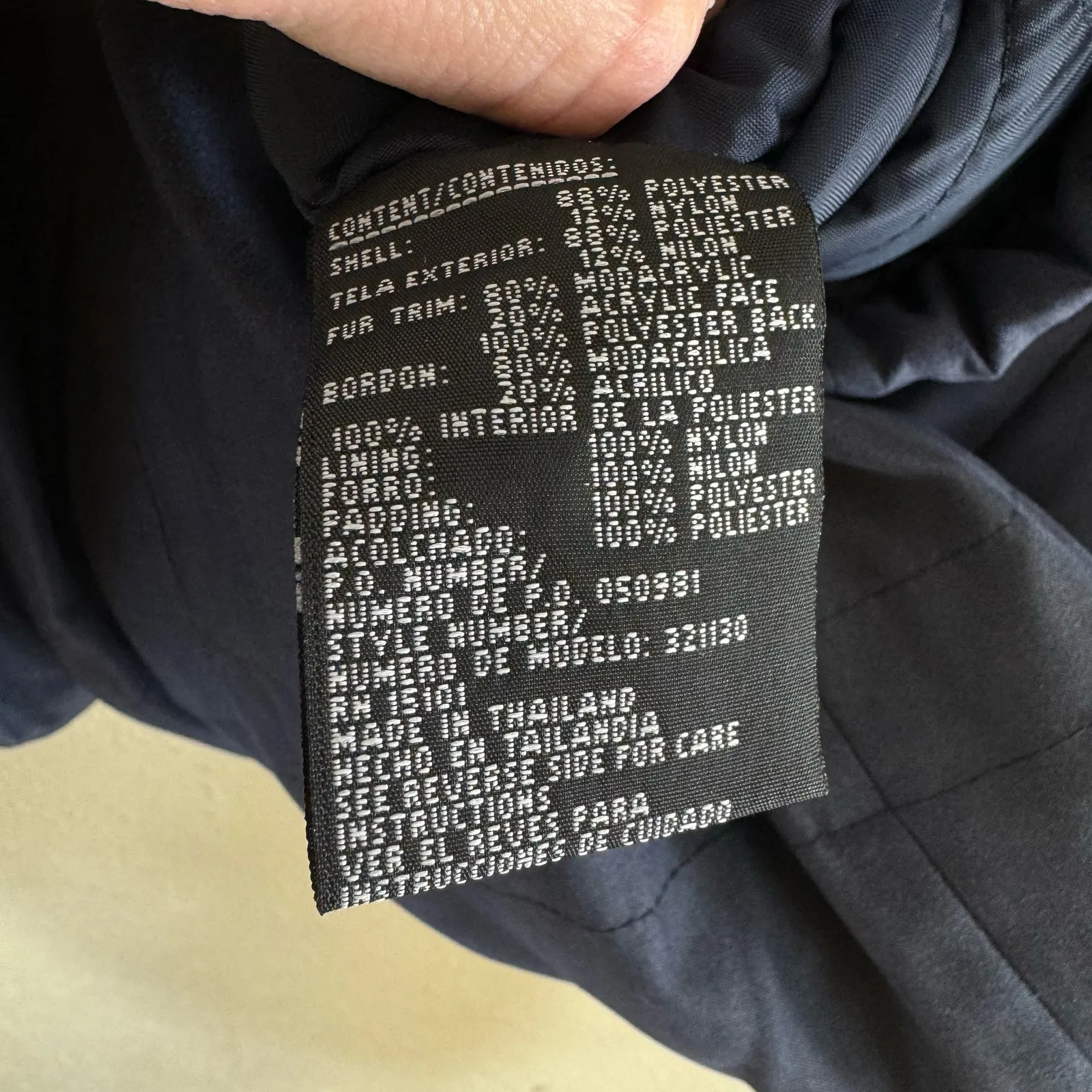 Vintage Andy Johns Navy Blue Fur Hooded High Neck Jacket Zippered Pockets Size M Size M - Image 8