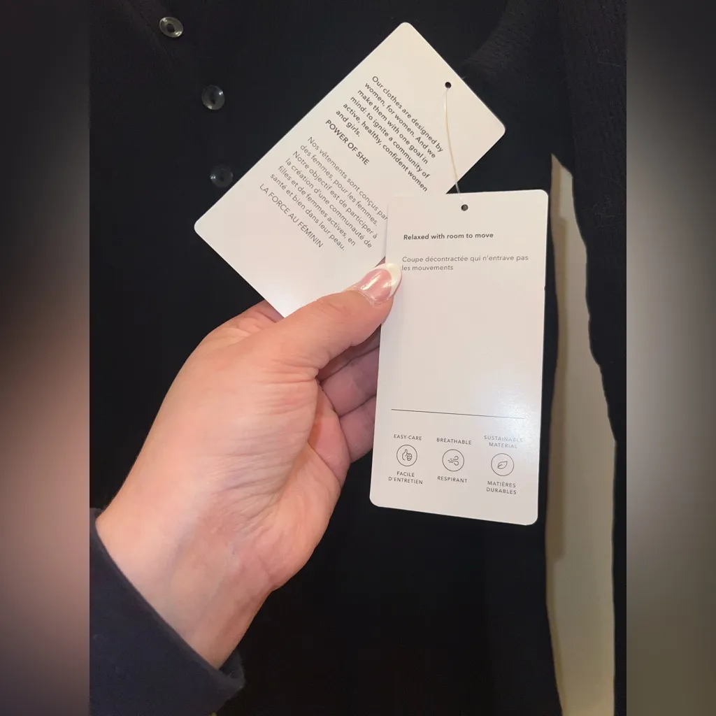 Athleta Wind Down Sleep Top Black Long Sleeve Ribbed NWT Large - Image 6