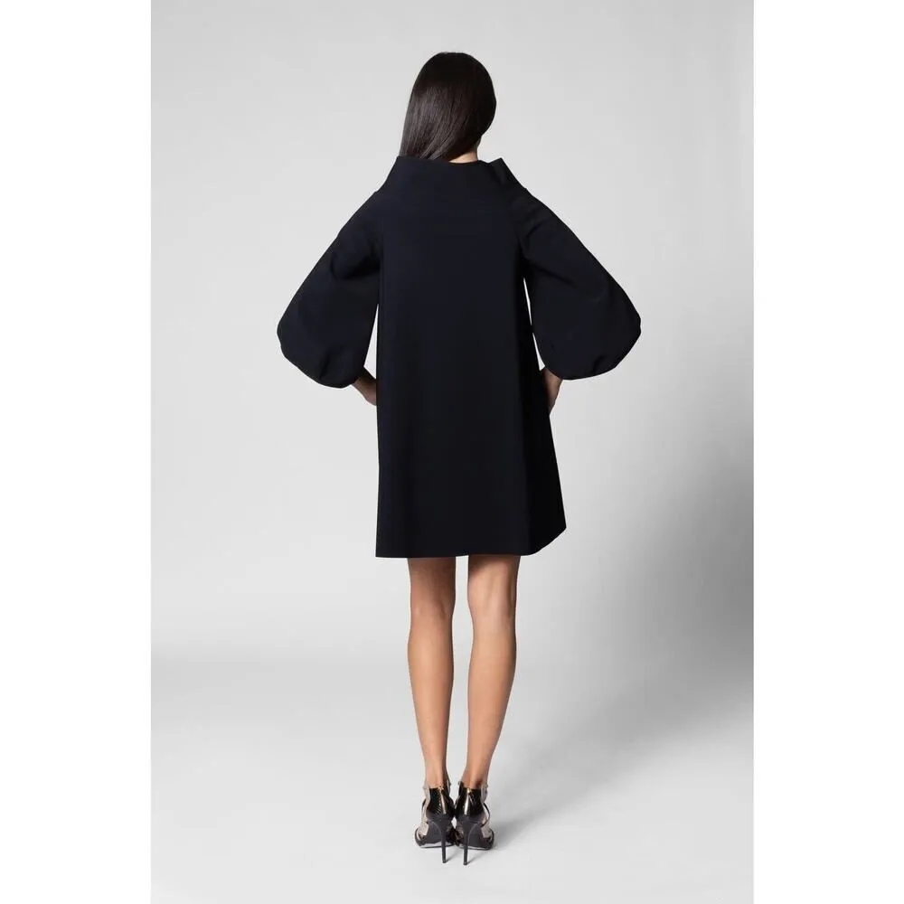 Maria Pinto Dress Womens Large Durga Mini‎ Tunic Scuba Lagenlook Sculpted Sleeve Black - Image 9