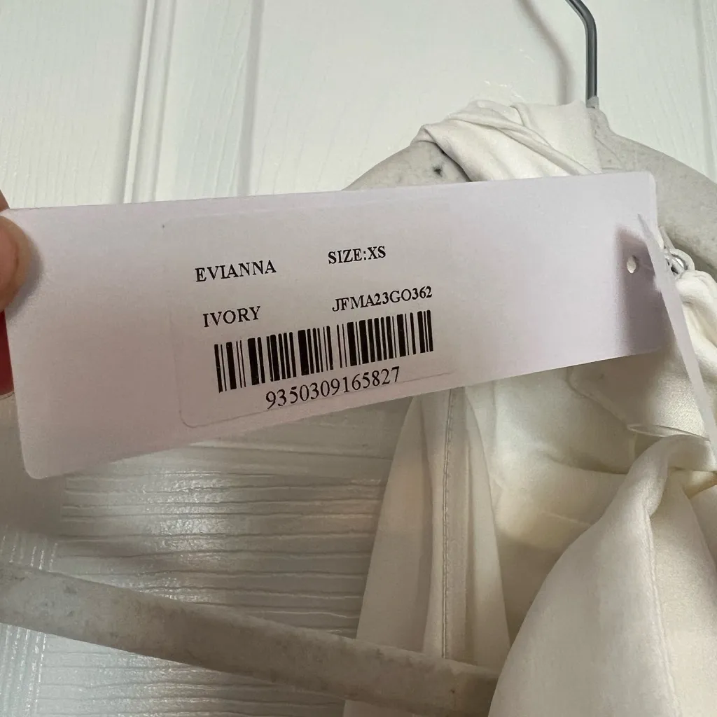 MISHA x REVOLVE Evianna Satin Gown in Ivory White Size XS - Image 8