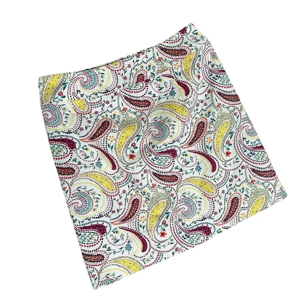 Talbots Paisley Print Short Skirt Women‎ Size 4 Petite Retro Colorful Statement - Image 3
