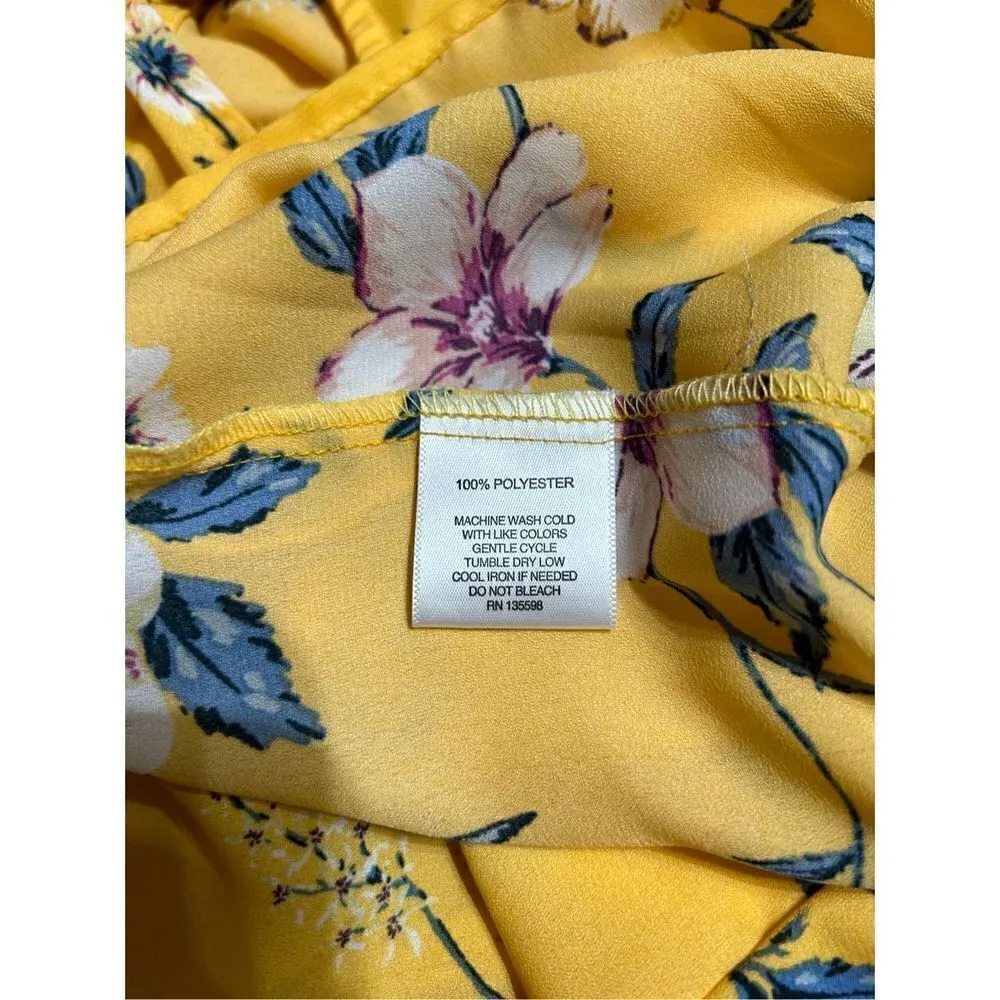 Wishful Park Women’s Floral Print Shirt Top Size Small Multicolored Tie Front - Image 5