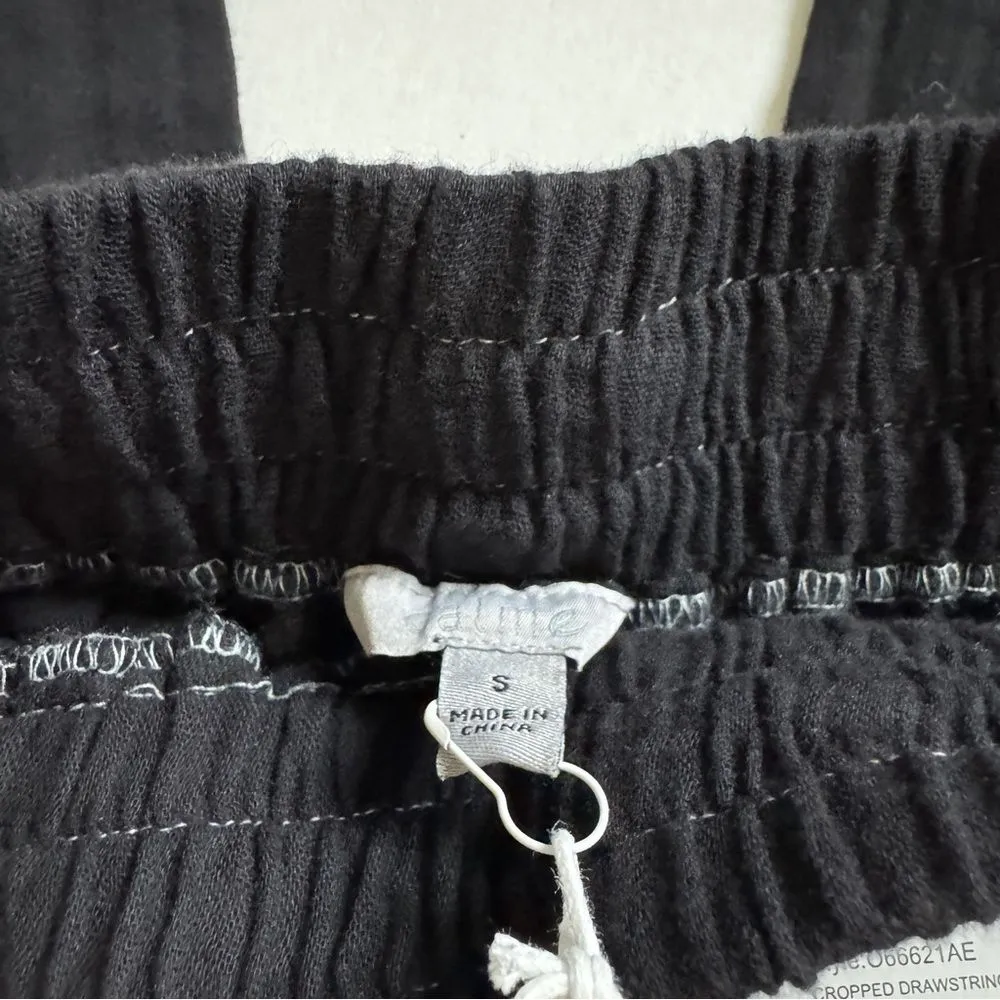 Johnny Was Black Cropped Drawstring Pull-on Pants Style O66621AE Size Small NWT - Image 4