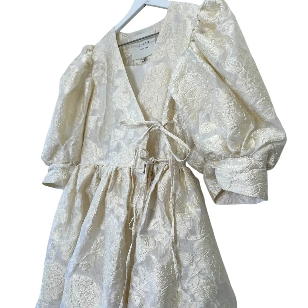 Sister Jane Dream Cowboy Kisses Jacquard Wrap Mini Dress Size Small White - Image 6