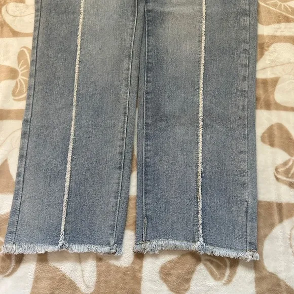 Fun Fringe Jeans‎ Raw Hem Denim Slim Straight Leg Blue Size 29 - Image 11