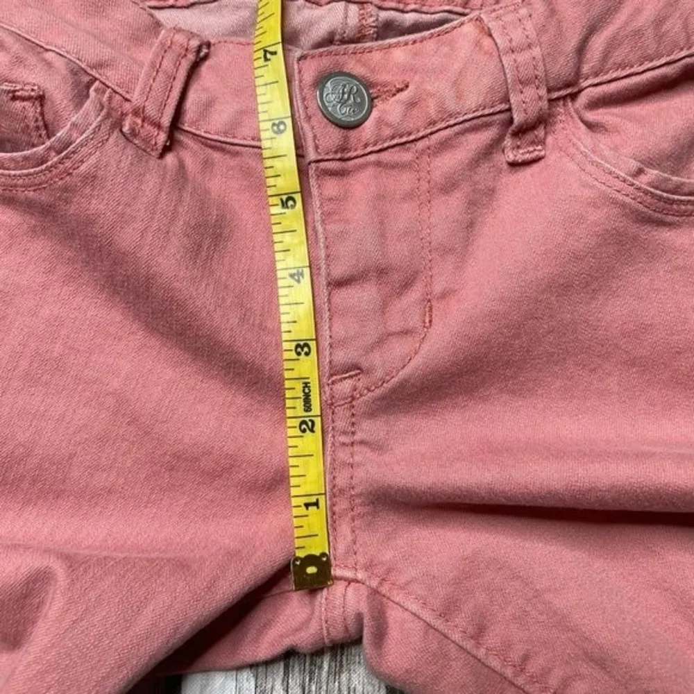 American Rag Cie Low Rise Dusty Rose Soft Pink Skinny Jeans 1 Regular 1R Stretch - Image 9