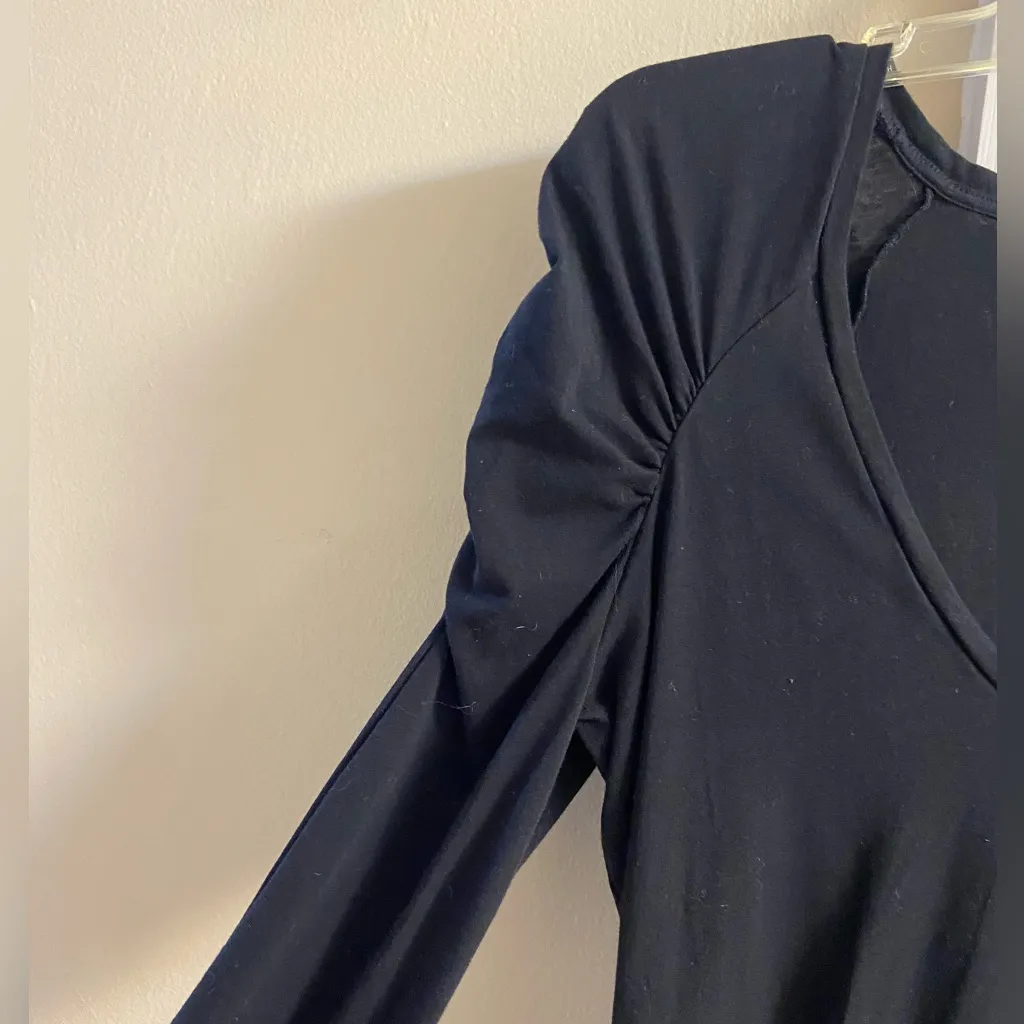 Free People Intimately‎  V Neck Long Sleeve Top Black Medium - Image 5