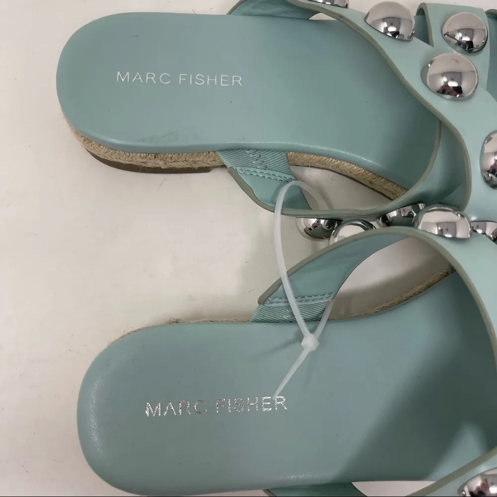 MARC FISHER WOMENS BRYTE SLIDE leather SANDAL Sage Mint  8 - Image 3