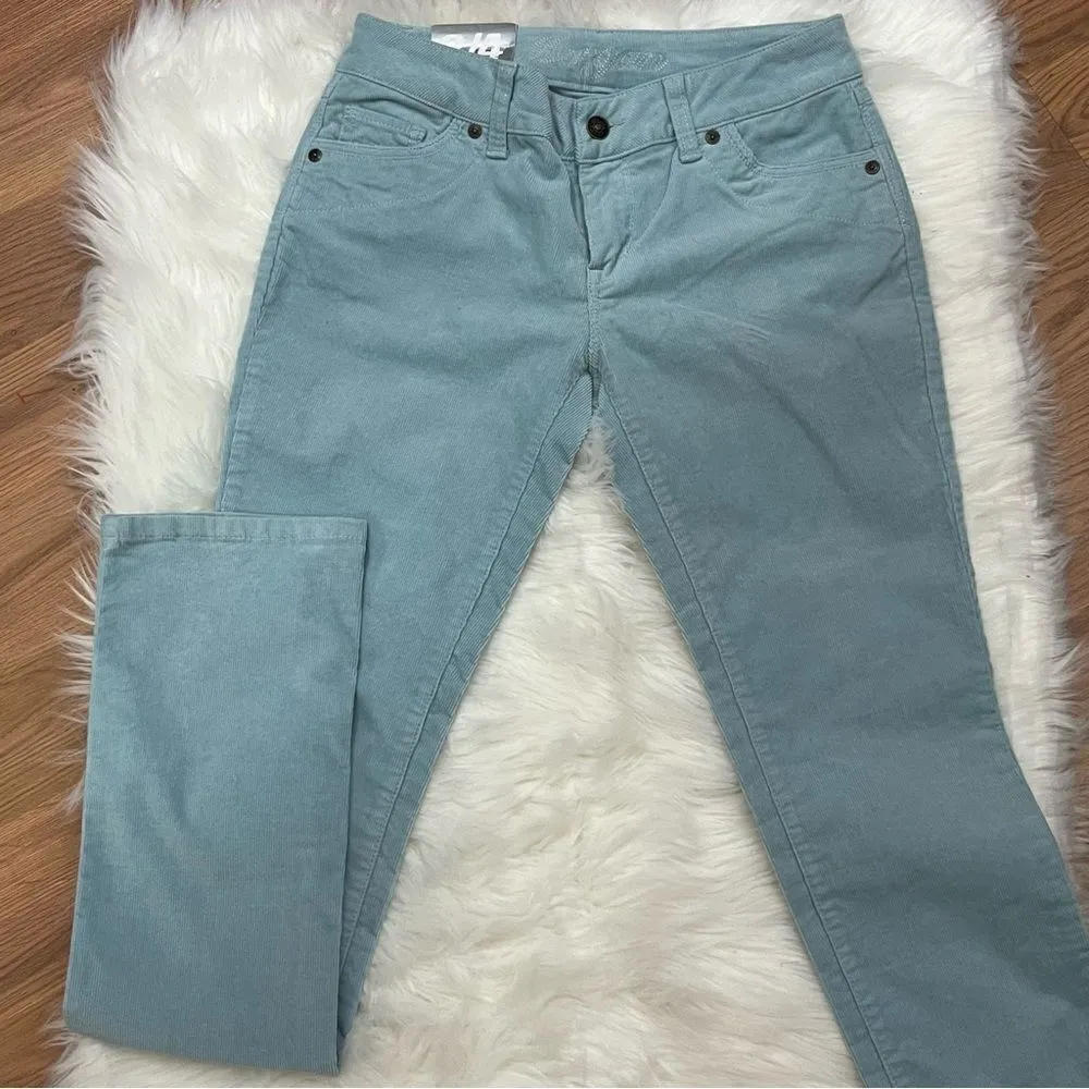 Delia’s Stretch Corduroy Skinny Pants Powder Blue 3/4 Blue Size 28 - Image 2