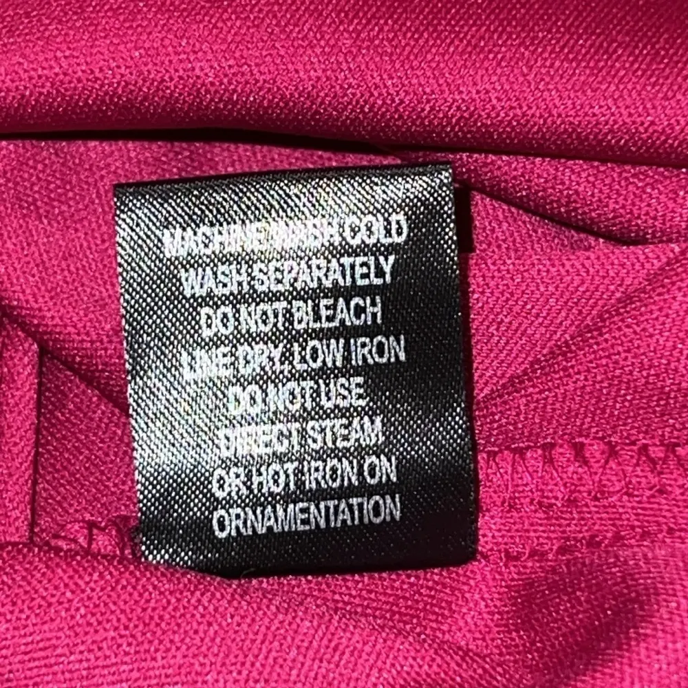 GLAMOUR nights size 12 sleeveless fuchsia dress lined rhinestone accent neck NEW Pink - Image 8