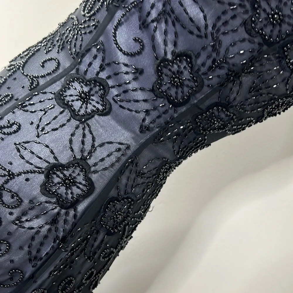 Vintage Beaded Prom Dress Black Size 4 - Image 5