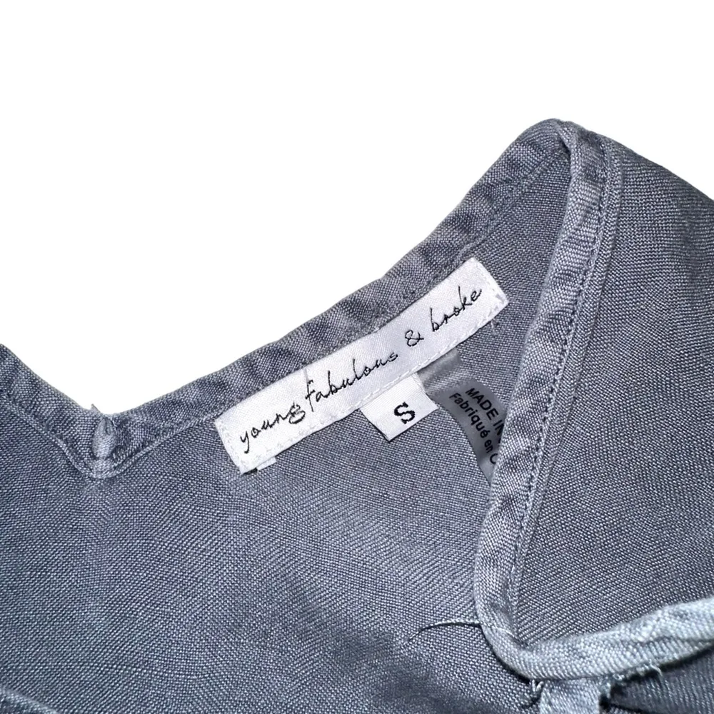 Young Fabulous & Broke Alex Linen Blend Gray Sleeveless Jumpsuit SMALL - Image 5