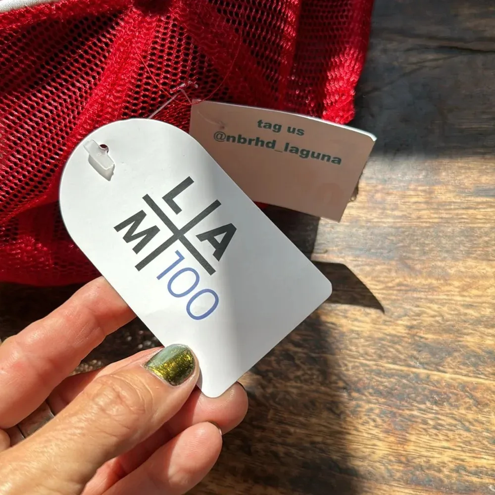 Artsy SnapBack hat from Laguna beach California museum of art brand new red - Image 5