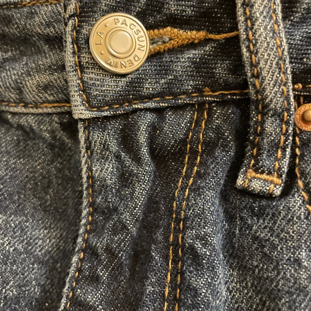 PacSun High Rise Festival Pacific Sunwear Denim Shorts Cut Off Sz 23 NEW NWT - Image 2