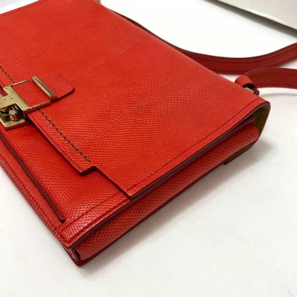 Lanvin Snakeskin Partition Shoulder Bag in Red - Image 6