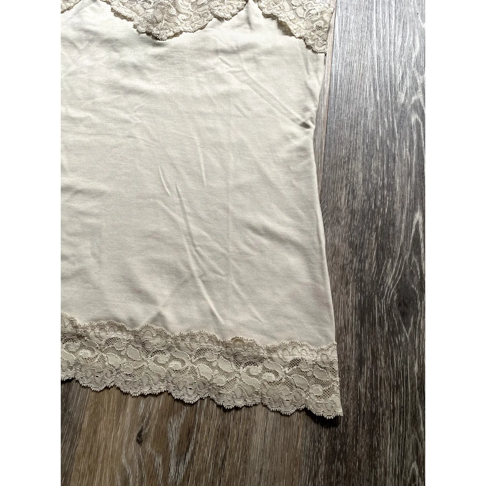 Dainty Lace Fairy Silk Tank Top Y2K Ivory Small Grunge Indie Sleaze‎ Slouchy 90s - Image 3