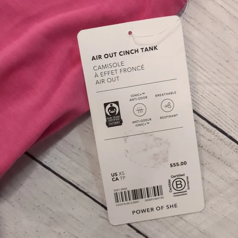Athleta pink air out cinch tank size XS - Image 3