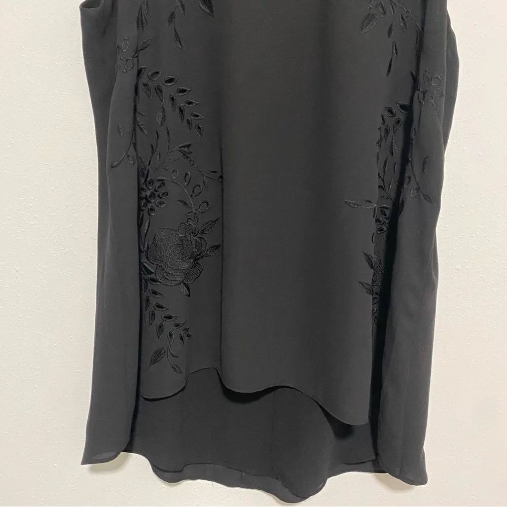 White House Black Market Black Embroidered Shell Sleeveless Top - Image 8