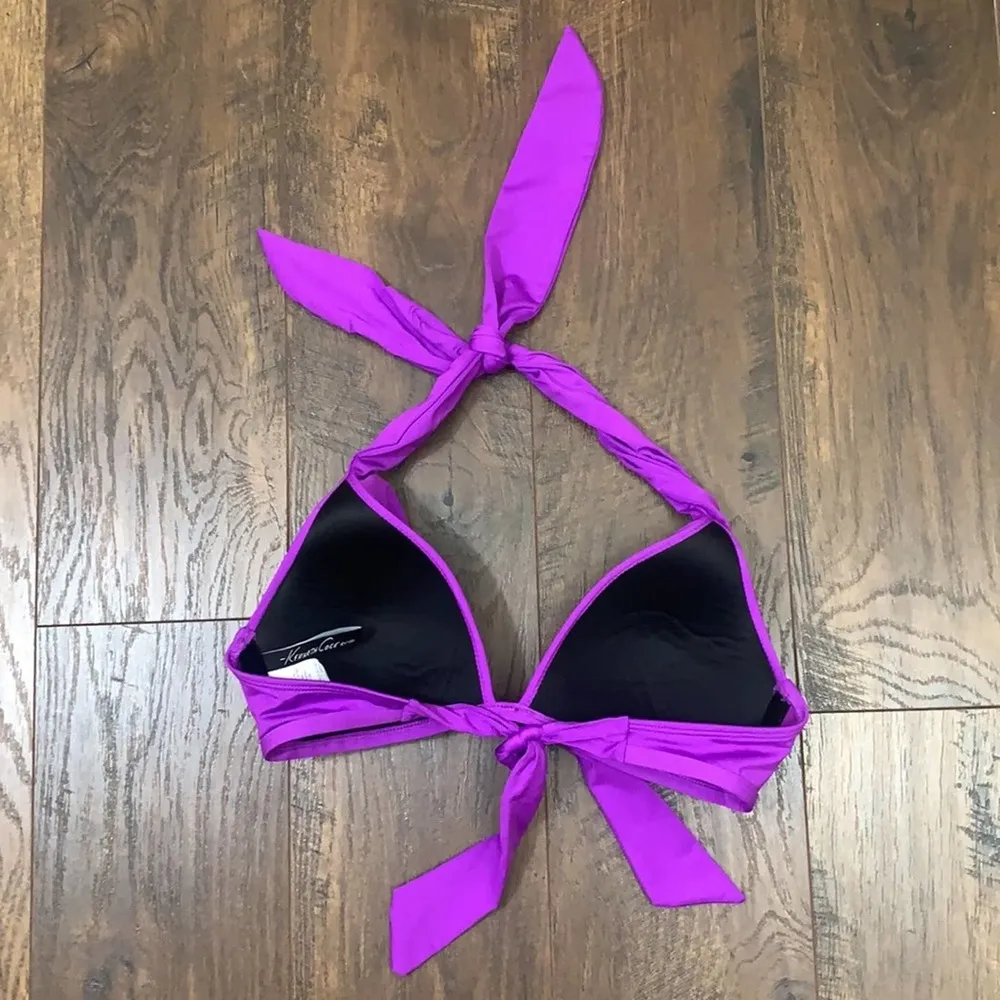 Kenneth Cole Padded Tie Purple Halter Bikini Top - Image 5