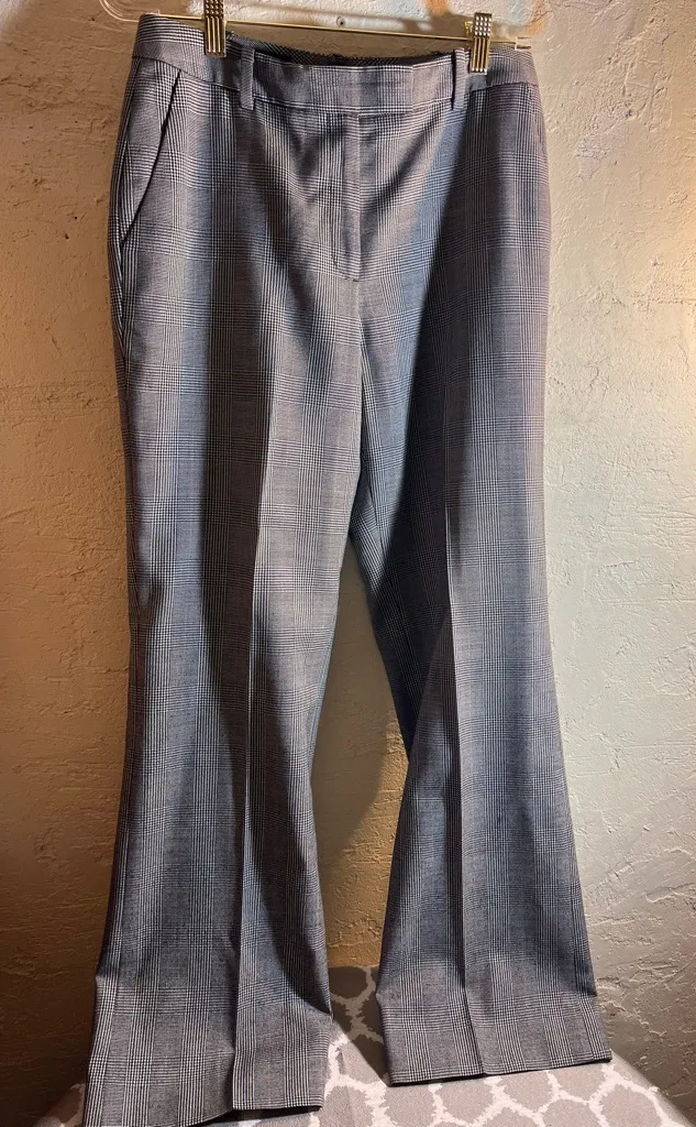 Brooks Brothers Trousers Black White Plaid Houndstooth 100% Wool lined pockets 4 - Image 1