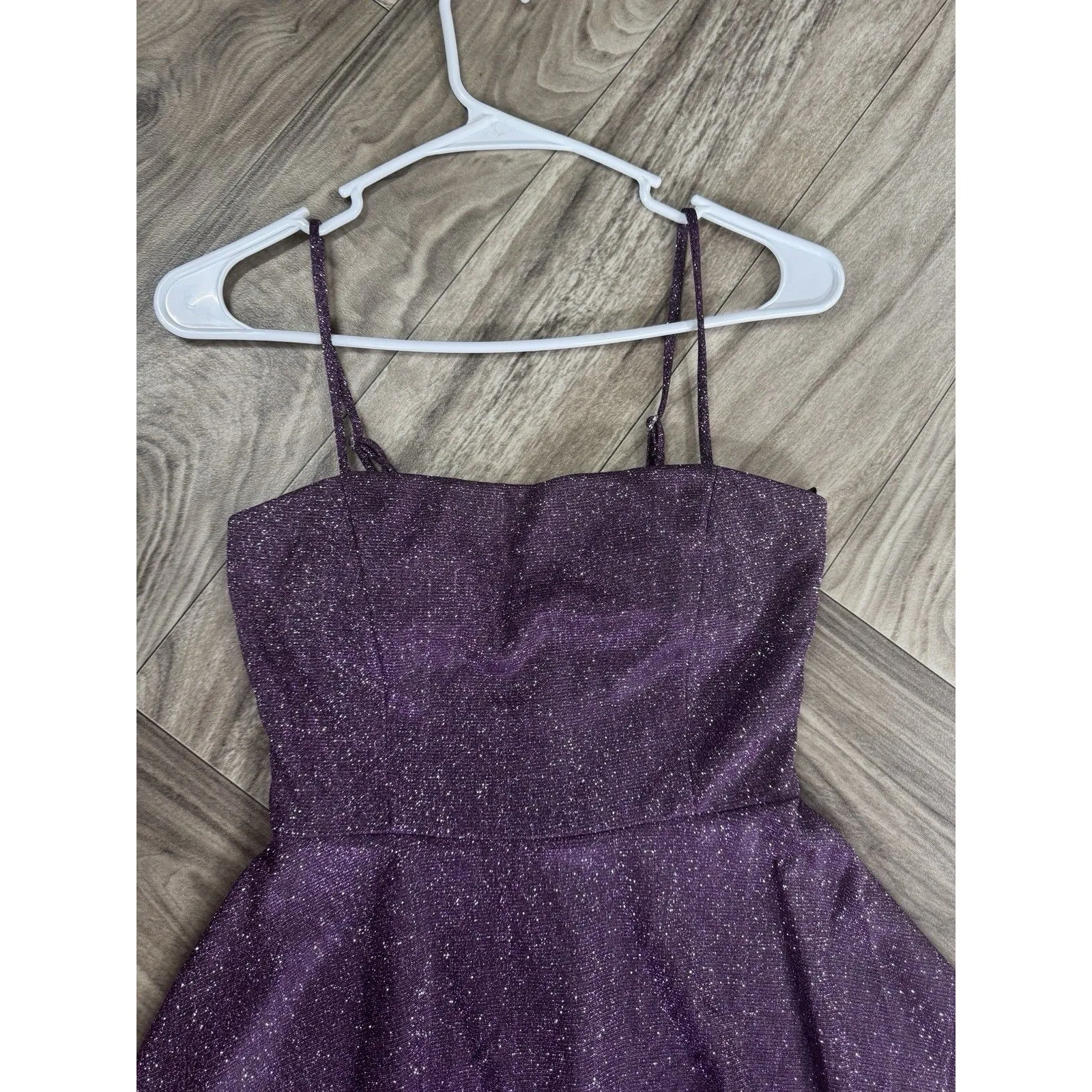 City Triangles Juniors 3 Short Sleeveless Mini Dress   Purple Gown - Image 2