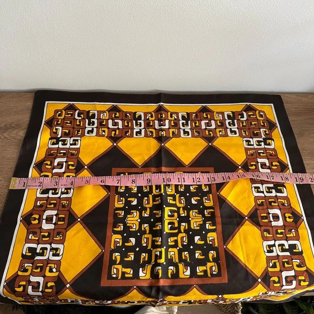 VINTAGE 1970s Retro Geometric Square Scarf - Image 4