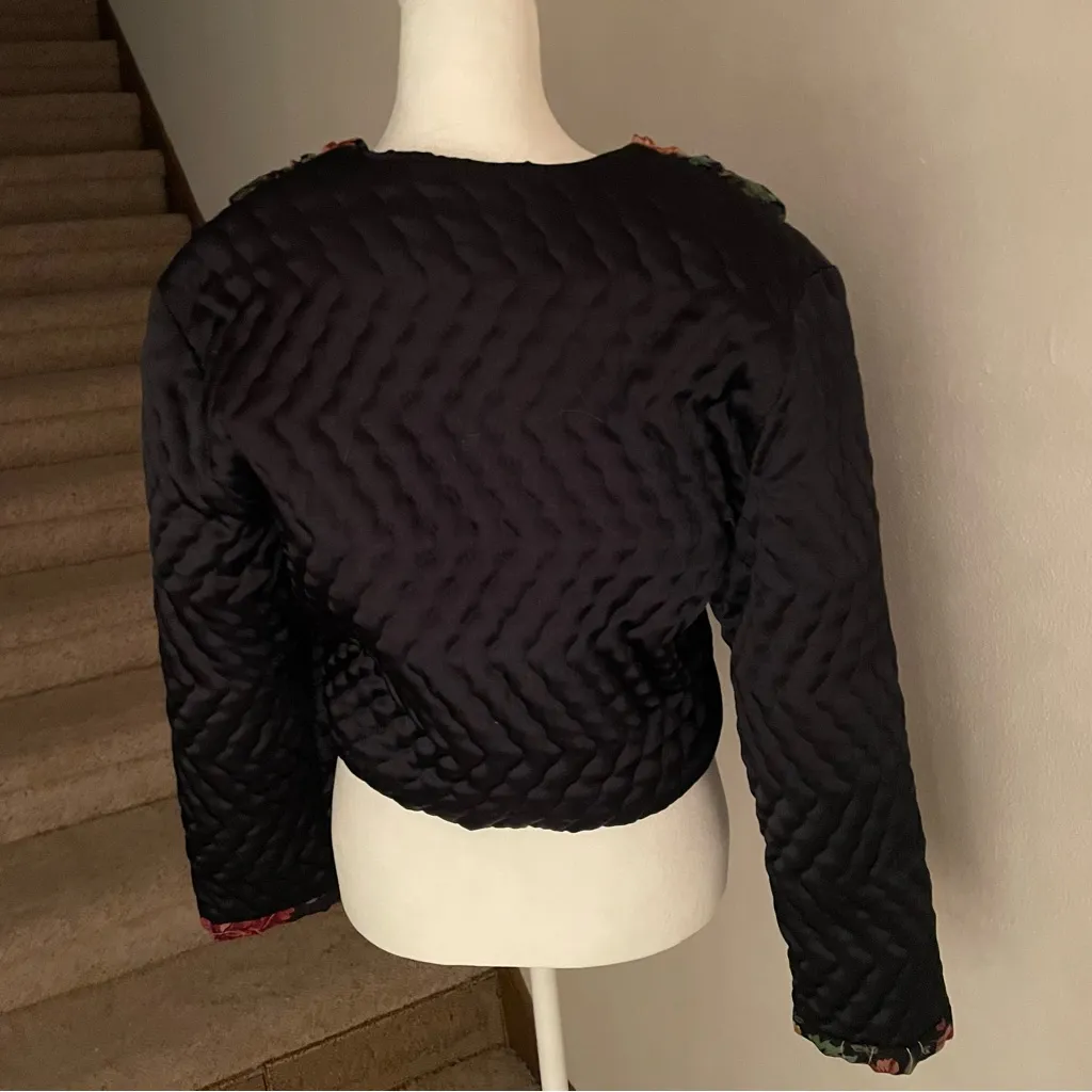 Victoria’s Secret Gold Label Vintage 90s Quilted Satin Puffer Cropped Jacket - Image 4