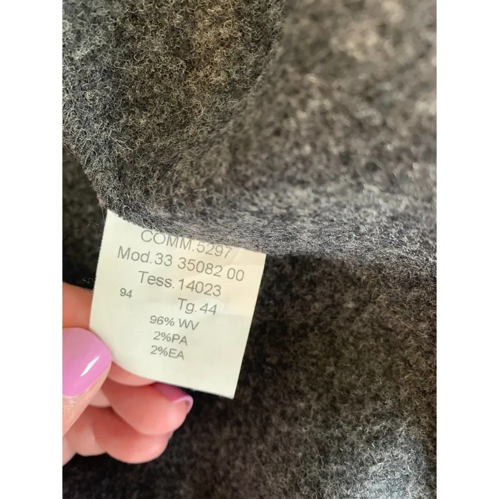 Seventy Virgin Wool Lightweight Heather Blazer Jacket in Charcoal Size Small - Image 9