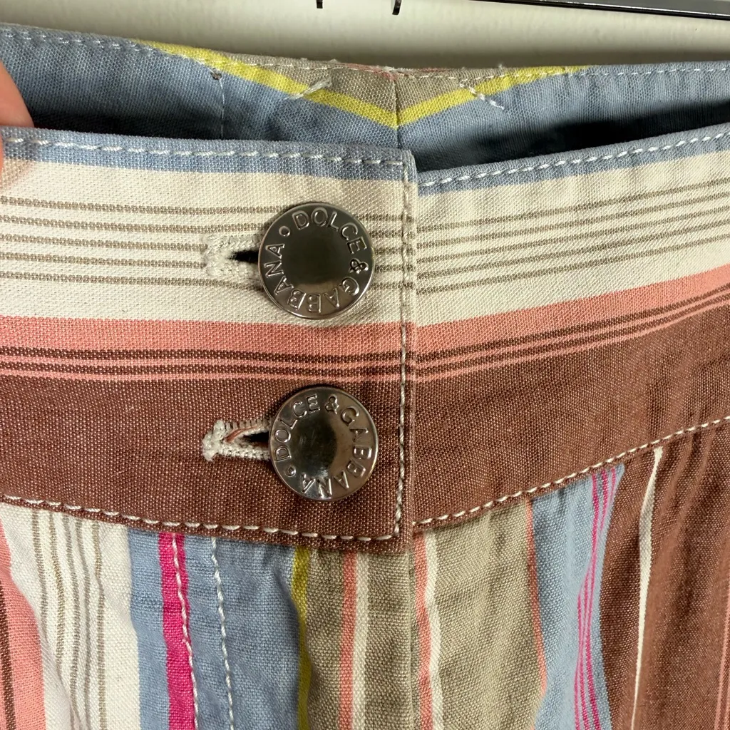 Dolce & Gabbana Multicolor Striped Cotton Pants - Image 6