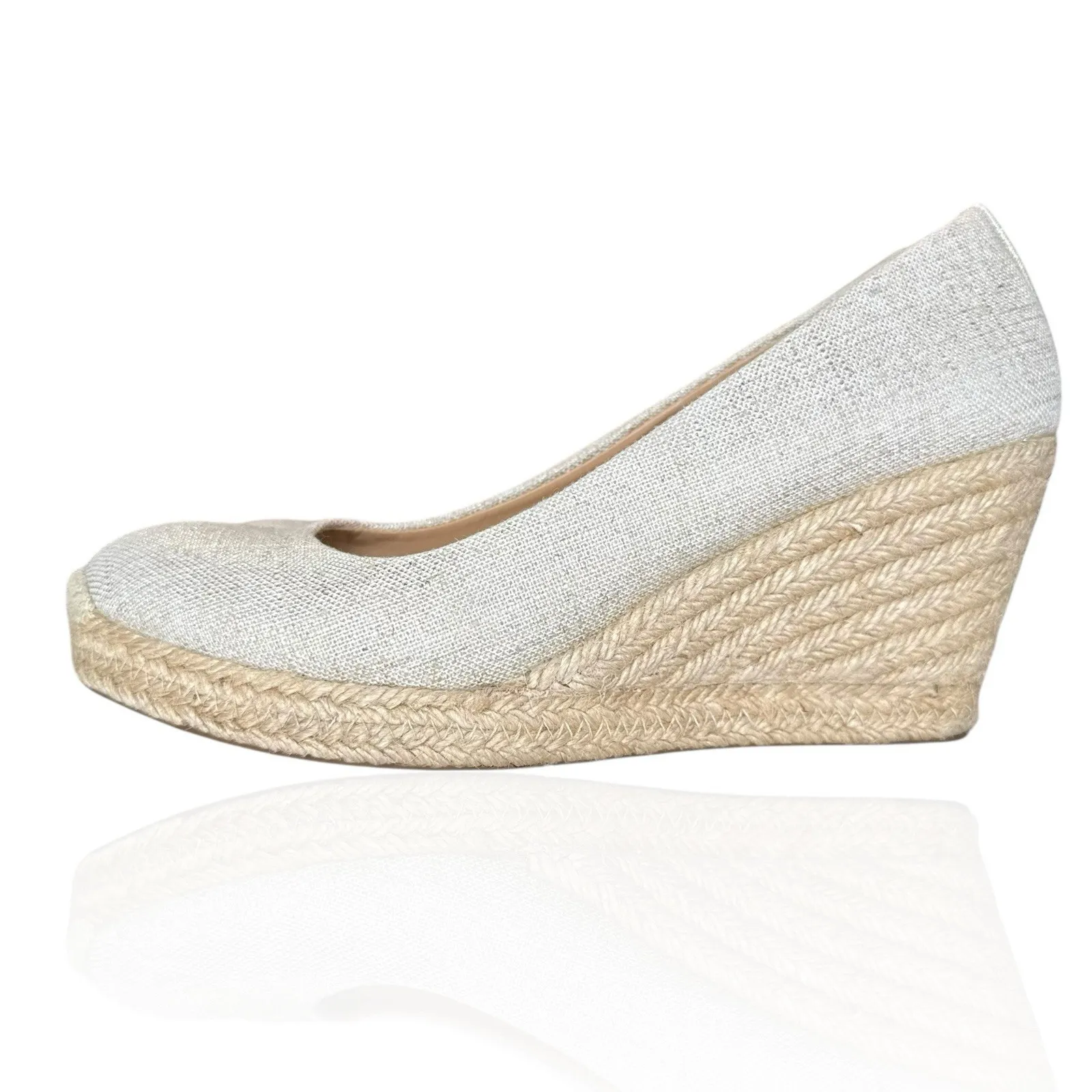 J. Crew Women's 8.5 Seville Espadrille Slip On Wedges Heels Gold Metallic Beachy - Image 3