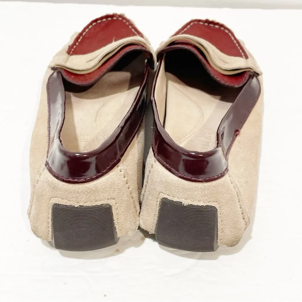 Gentle Souls By Kenneth Cole Size 9 Cream Red Leather Driving Loafer Shoe - Image 3