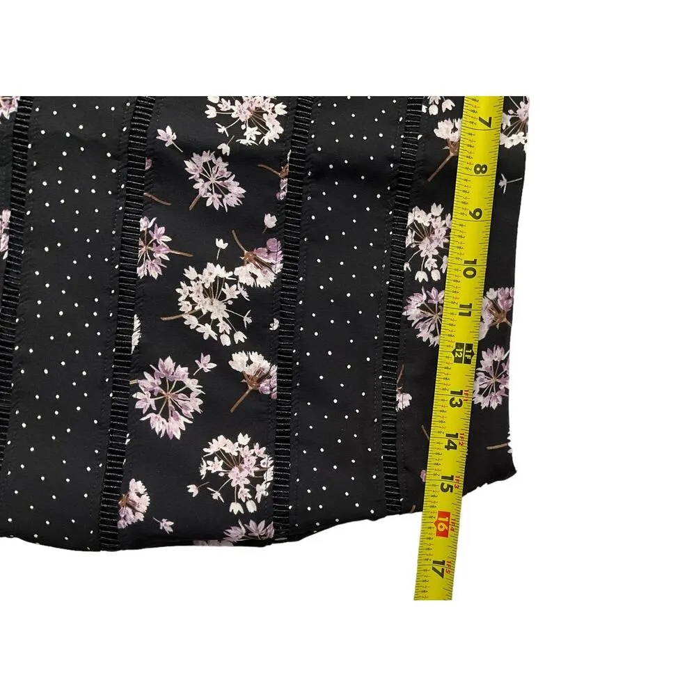 White House Black Market Black Floral Side Zip Pencil Skirt Women Size 6 | 49-4 - Image 6