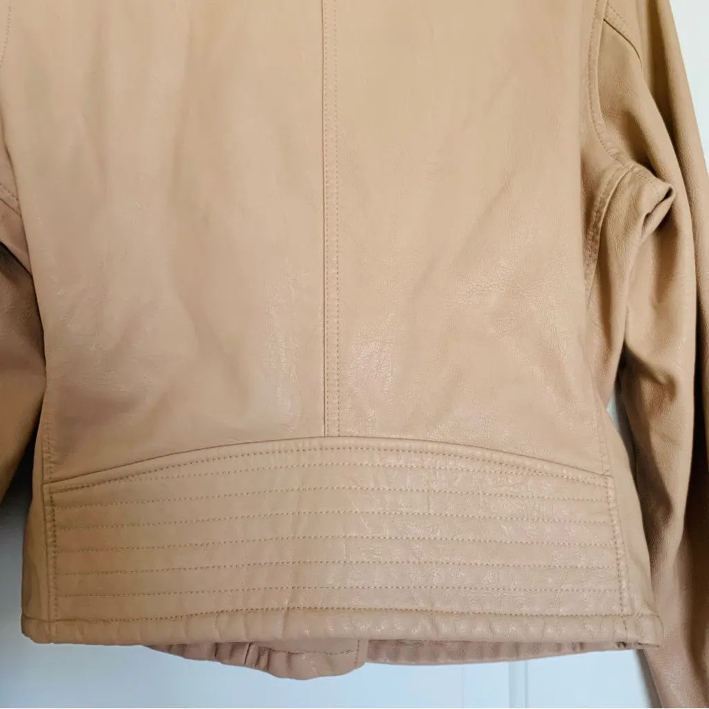 Blank NYC FLASHBACK FRIDAY JACKET Light Pink Semi-fit Vegan Leather Moto Jacket - Image 11