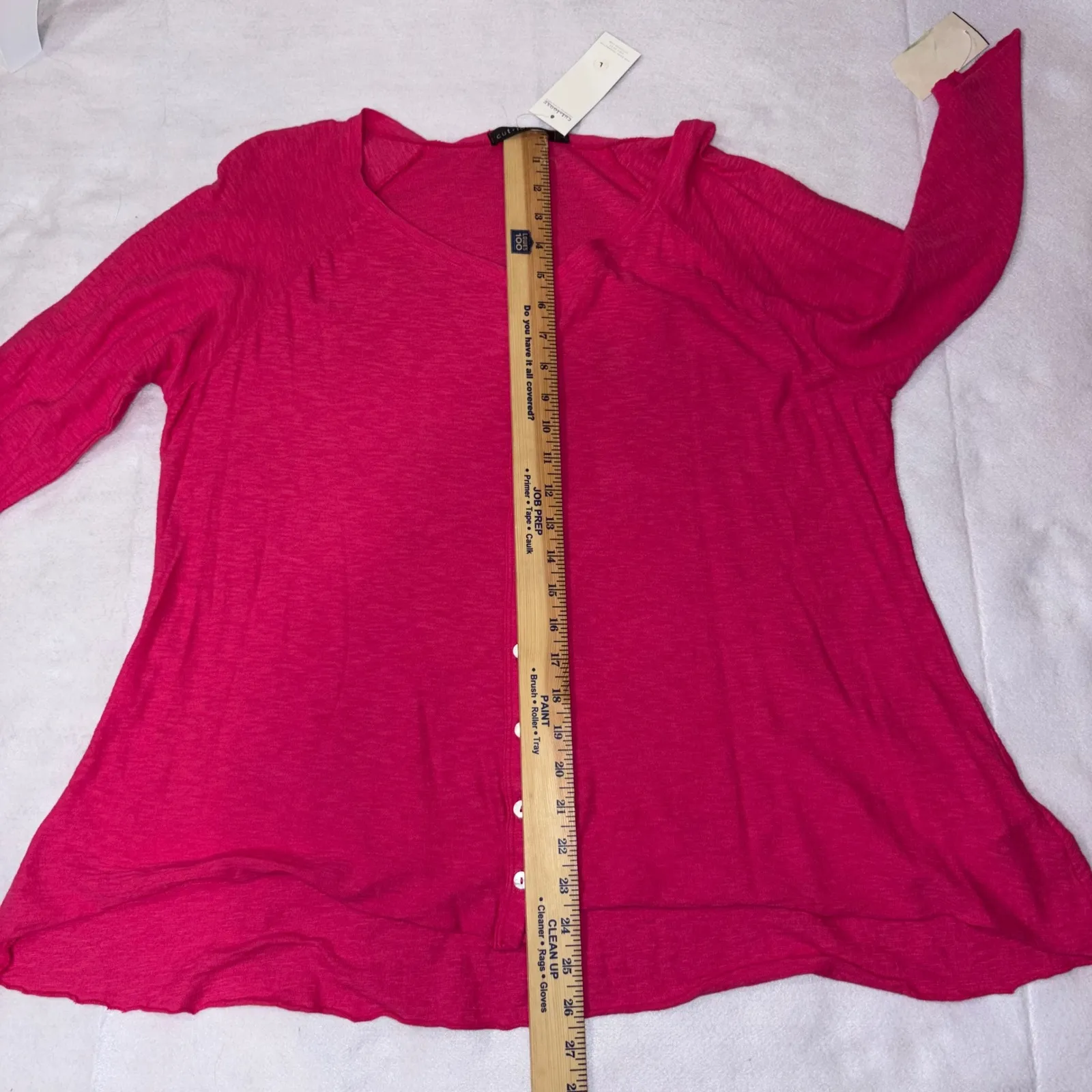 Cut‎ Loose Pink Button Up Long Sleeve Tunic Top Shirt Women's Size L Size L - Image 6