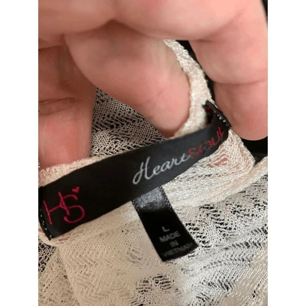 HS Heart Soul Sheer Lined Top Size L - Image 2