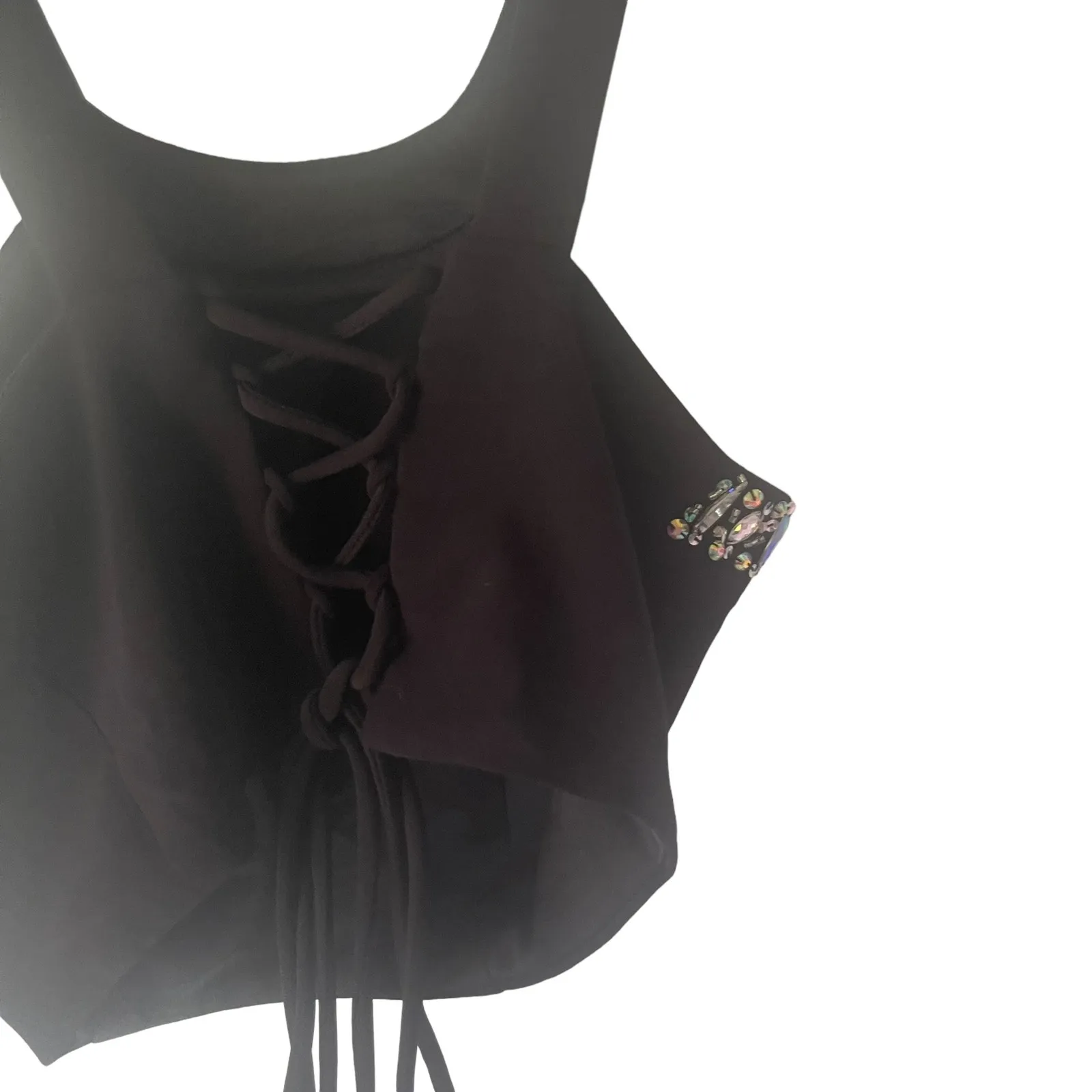 Blondie Nites Women's Size 1 Bedazzled‎ Jewel Pink Tule Black Halter Top 2 Piece - Image 7