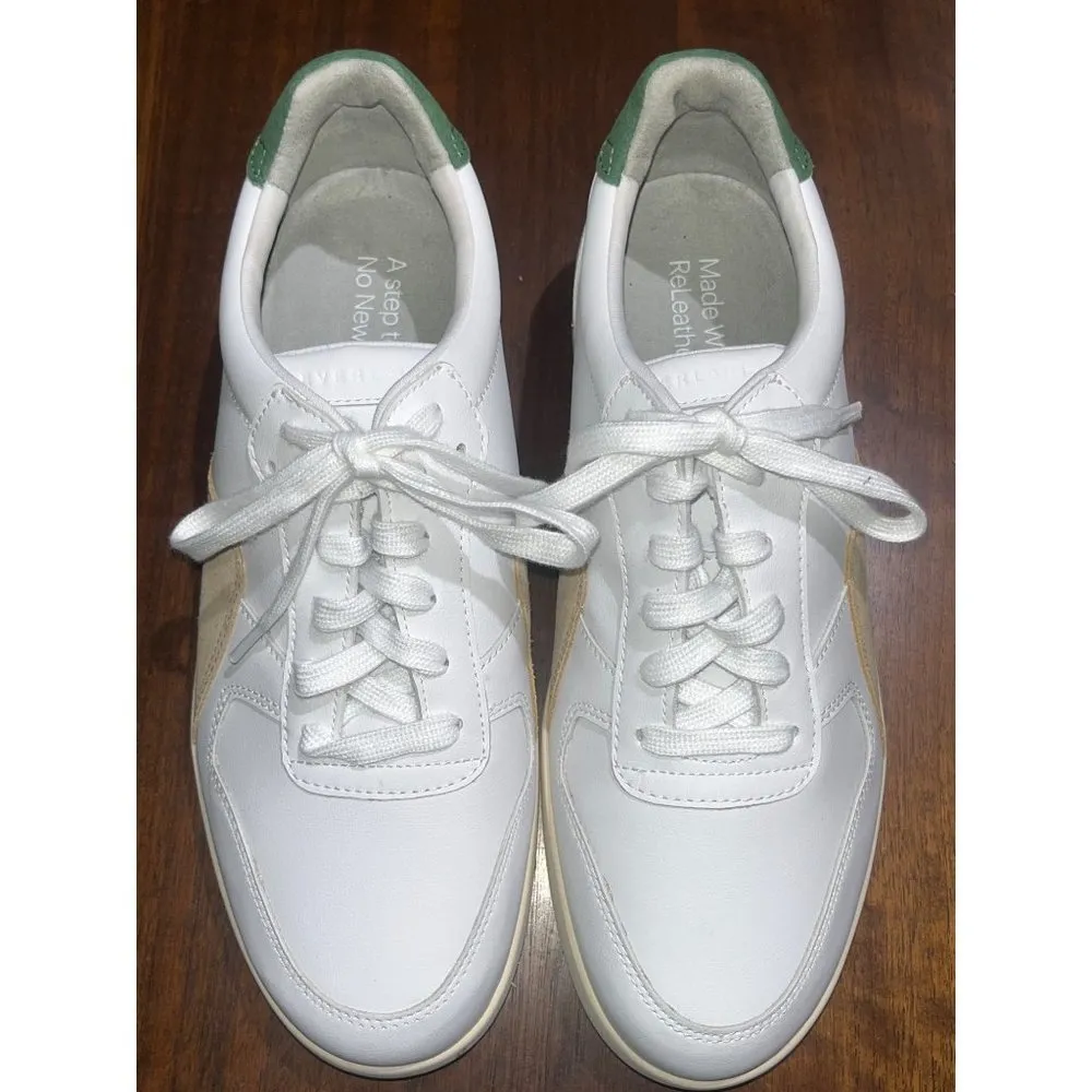 Everlane  The ReLeather Court Sneaker in Green & Canvas 10 New Womens Casual Shoe - Image 5