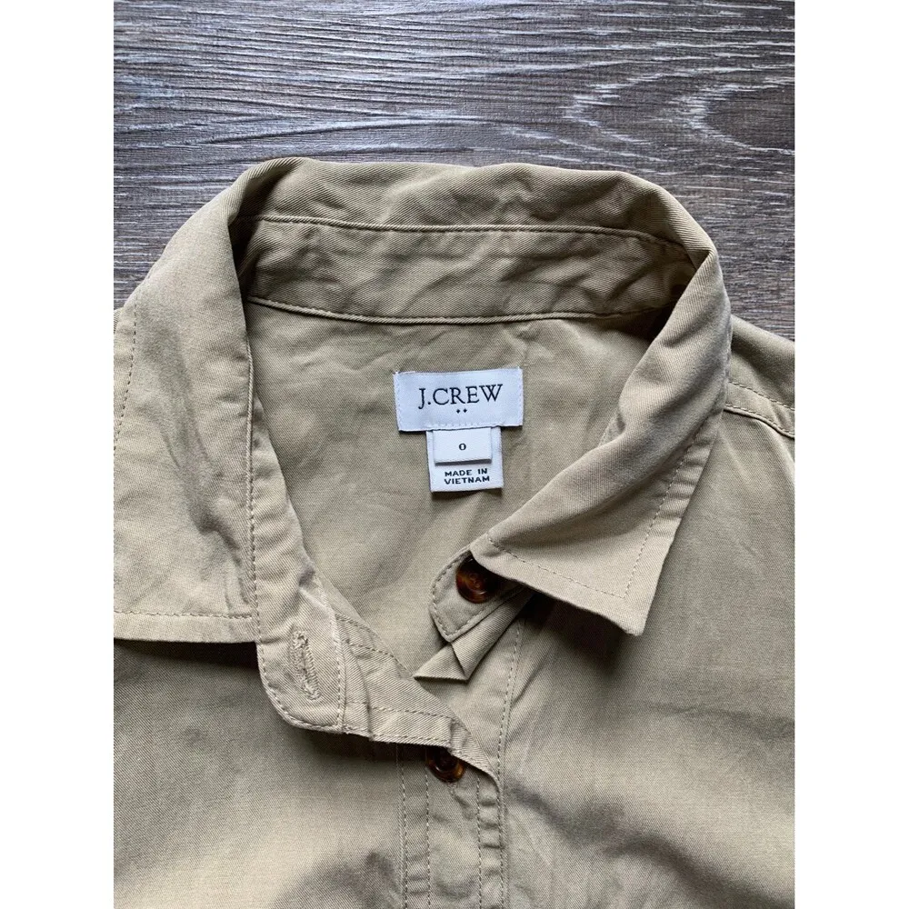 J. Crew Button Down Belted Tan Mini Dress 0 - Image 2