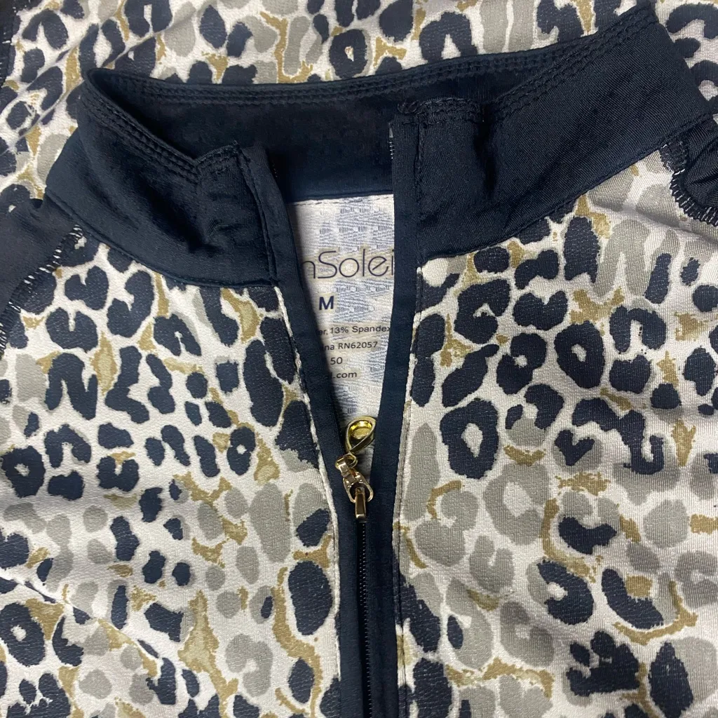 Sansoleil Medium Black Animal Print Vented 1/4
Pullover Golf Shirt - Image 2