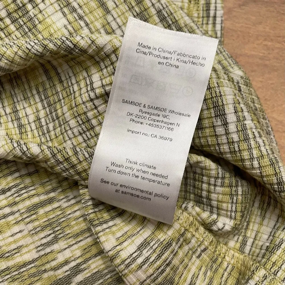 SAMSOE SAMSOE Boline Space Dye Polo Style Top Shirt Sage Green Melange XL NWT - Image 7